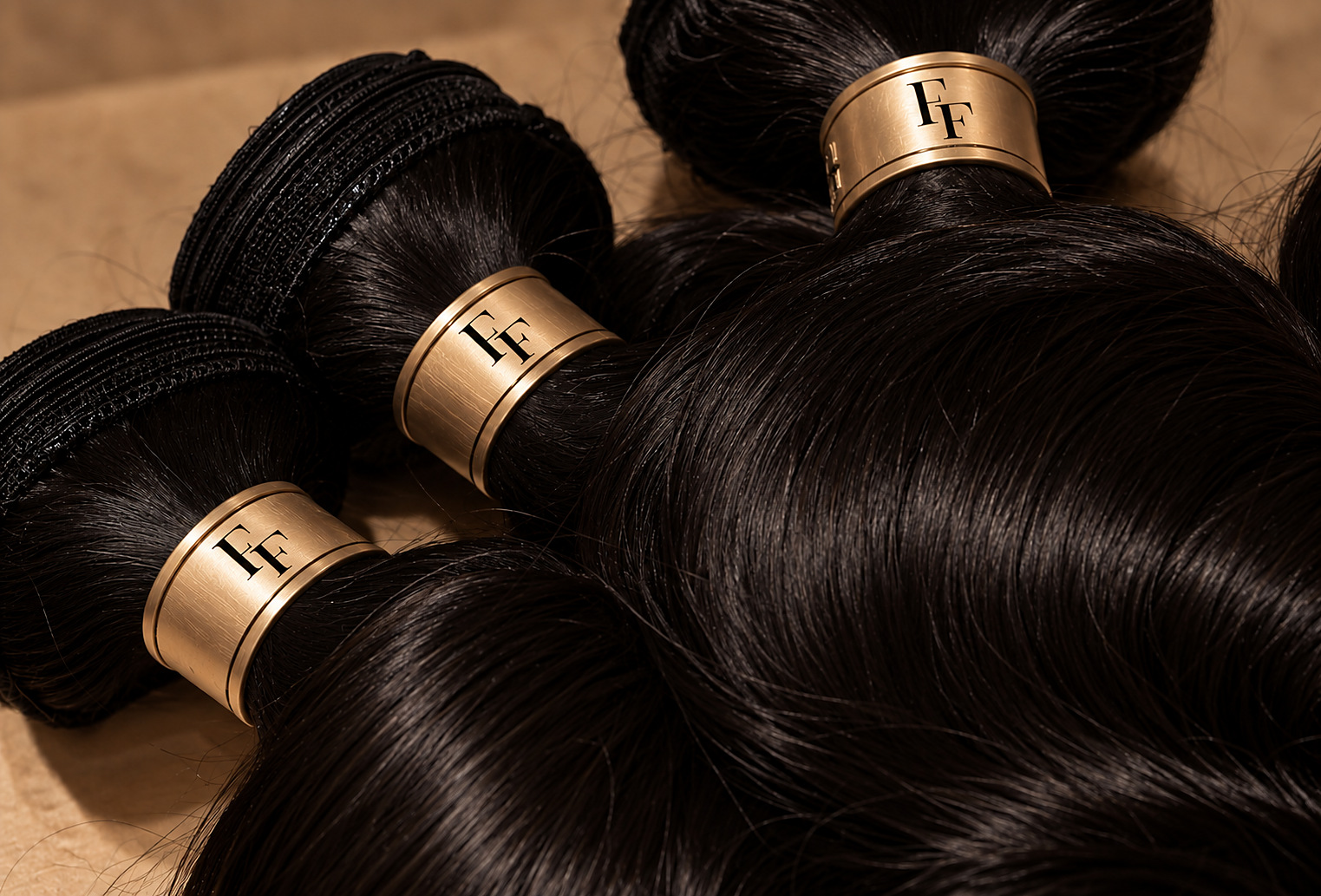 FFRENCHIIE hair bundles with gold bands